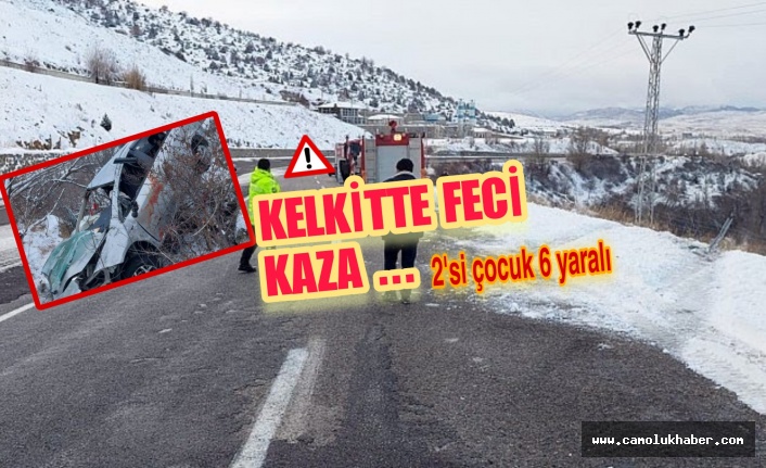 Kelkit'te Feci Kaza Araç Şarampole Devrildi... 2'si Çocuk 6 Yaralı!