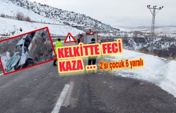 Kelkit'te Feci Kaza Araç Şarampole Devrildi... 2'si Çocuk 6 Yaralı!