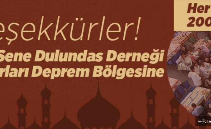 Teşekkürler! Bu sene Dulundas Mahallesi  İftarları Deprem Bölgesine