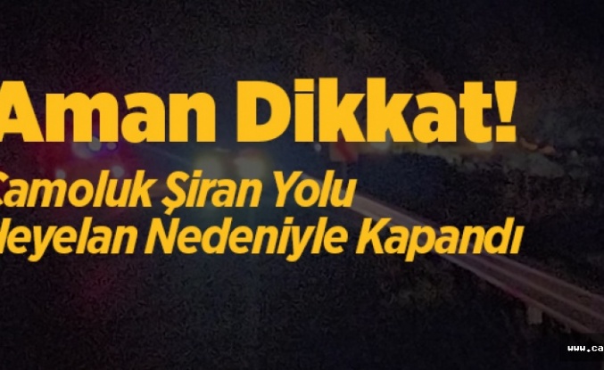 Aman Dikkat! Şiran Çamoluk Yolu Heyelan nedeniyle Kapandı.