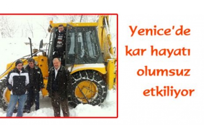 Yenice’de Kar temizleme çalışmaları devam ediyor.
