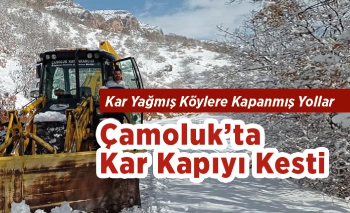 Çamoluk'ta Kar Kapıyı Kesti. Ulaşım Aksadı