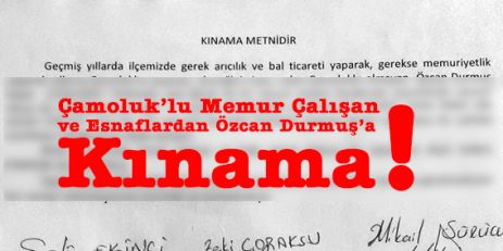 Çamoluk'lu Bazı Memur, Çalışan ve Esnaflardan  Açıklama