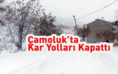 Çamoluk'ta Kar Yolları Kapattı