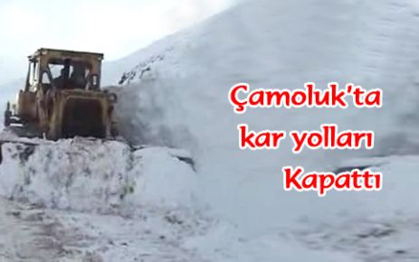  Çamoluk’ta kar Yolları Kapattı