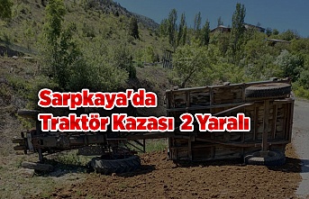 Sarpkaya'da Traktör Kazası 2 Yaralı