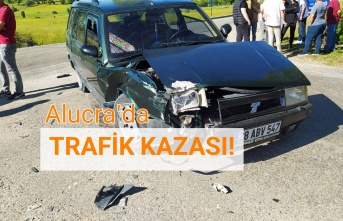 Alucra'da Maddi Hasarlı Trafik Kazası