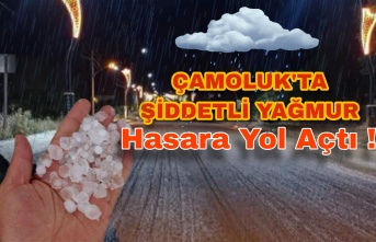 Çamoluk'ta Şiddetli Yağan Yağmur ve Dolu Zarara Yol Açtı!