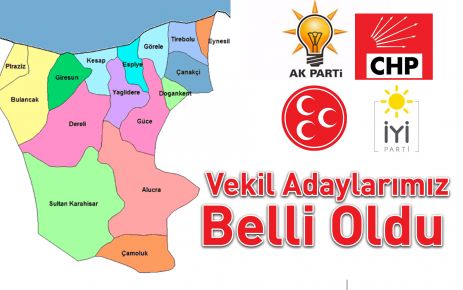  Vekil Adaylarımız Belli Oldu