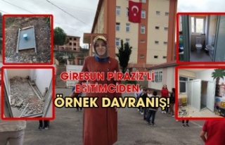 Piraziz'deki Eğitimci Aldığı Promosyonu Okuluna...