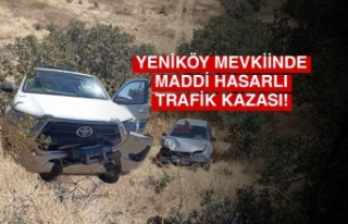 Yeniköy Kırsalında Maddi Hasarlı Trafik Kazası...
