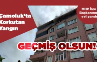 Çamoluk'ta Yangın Facianın Eşiğinden Dönüldü