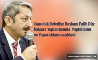 Başkan Fatih Düz İstişare Toplantısında Konuştu