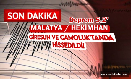 Malatya Hekimhan 5.2 Şiddetiyle Sallandı Bölgemizde de Hissedildi