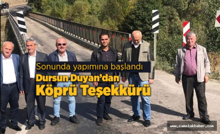 Dursun Duyan'dan Köprü Teşekkürü
