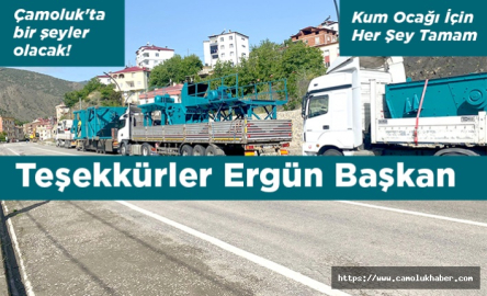 Çamoluk'ta birşeyler olacak! Teşekkürler Ergün Başkan.