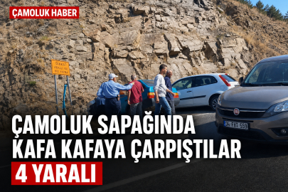 Çamoluk Sapağında Kaza 4 Yaralı