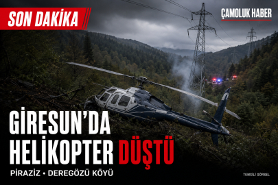 Giresun’un Piraziz İlçesinde Helikopter Düştü